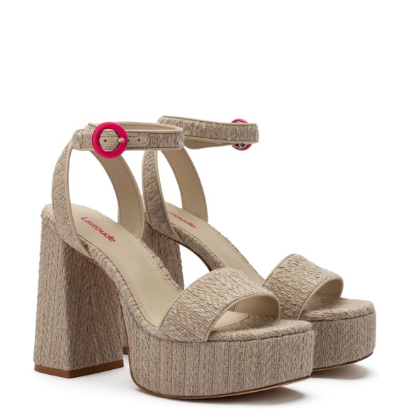 $285 LARROUDE Dolly Sandal In Natural Raffia 11 Handmade Memory Foam Insole - Picture 3 of 8